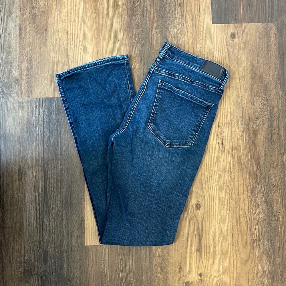 Dark wash straight leg jeans